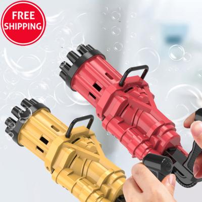 China 2021 Summer Ourdoor Toy Wholesale Amazon Tik Tok Hot Sale Automatic Toy Gatling Bubble Machine Gun For Children for sale