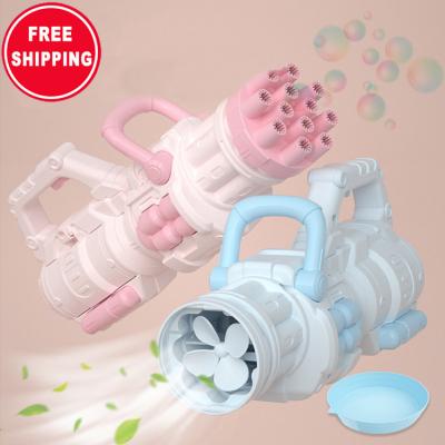 China Ourdoor Toy Free Shipping Summer Electric Bubble Gun One-Click Launching Gattling Gun Toys for Children for sale