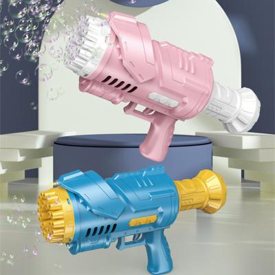 China Summer Ourdoor Toy Amazom Hot Sale 69 Holes Machine Bazooka Bubble Launcher Automatic Gatling Gun for sale