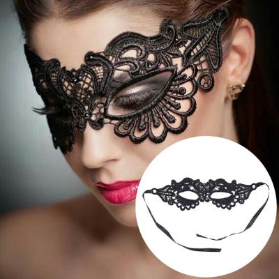 China Sexy Black Sexy Ball Prom Party Masquerade Lace Eye Lace Women Halloween Costumes Venetian Party Masks Headwear for sale