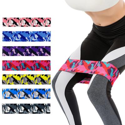 China Portable Exercise Workout Heavy Stretch Custom Leopard Printing Patterned Fabric Cotton Resistance Band Gym Equipment for sale