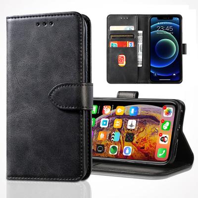 China Luxury High Quality Amazon Flip Calfskin Protect Genuine Real Anti-fall Leather Phone Case With Wallet Leather For iPhone 13 12 pro for sale