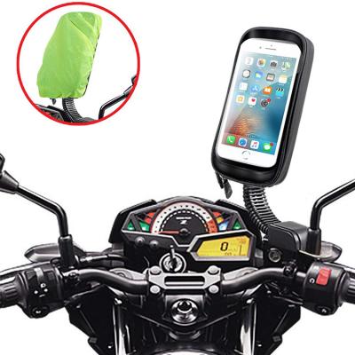 China Motorcycle Factory Supply Adjustable Bag Bike Phone Holder Handlebar Lock Dustproof Rearview Mirror Rider Navigation Bracket Dustproof for sale