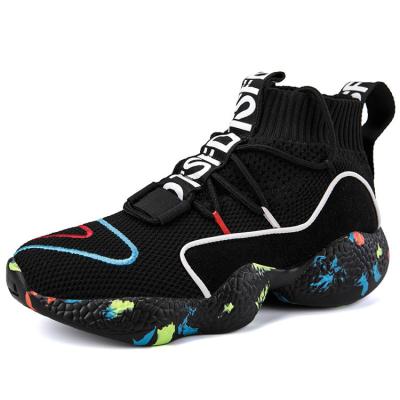 China Fashionable Men Sneaker Mens Fashionable Mens Chaussures Homme Breathable Sole Breathable Black Sneaker Anti-Smell High Top Sneaker Booties Sneakers for sale