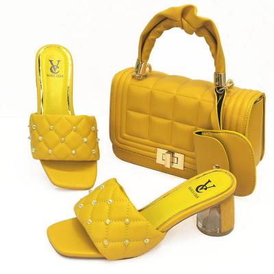 China Lady Shoes With Matching Bags Set Set Italian Shoes And Bag Shoes And Bag Set For African Party for sale