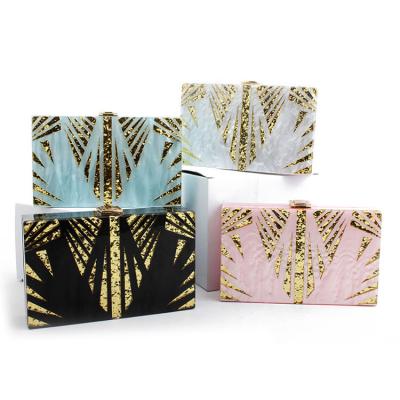 China 2022 New Borsa Donna Ladies Clutch Makeup Evening acrylic bag sequin small square bag of leaves and branches vintage for sale