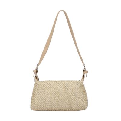 China Vintage Fashion Cheap Price 2022 Bag Sacco Di Tessuto Women Daily Zipper Straw Woven Shoulder Bag Beach Bags for sale