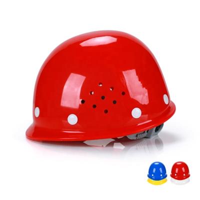 China HDPE Shell 4 Point Ratchet Suspension Round Shape Industrial Hard Hat Construction Safety Hard Hat for sale