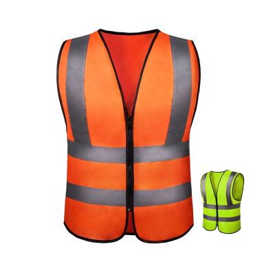 China Engineer High Cheap Orange Work Safety Construction Visibility Safety Reflective Vest With Logo for sale