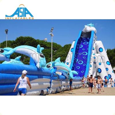 China flame retardant and waterproof 0.55mm PVC tarpaulin sea theme kids and adult inflatable water slide water park slide for sale for sale