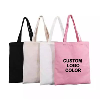 China Promotional Eco Friendly Reusable Single Canvas Handled Cotton Tote Shopping Bags With Custom Printed Logo for sale