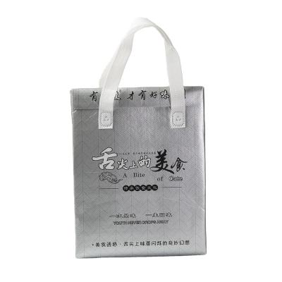 China Waterproof Custom Logo Cooler Bag Food Delivery Non - Woven Cooler Insulated Thermal Non Woven Lunch Bags for sale