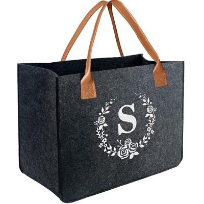 China 100% Custom Made Reusable Fashion Eco-friendly Waterproof Outdoor Tote Felt Bag Casual Tote Silk Screen Printing Tote Bag Customized for sale