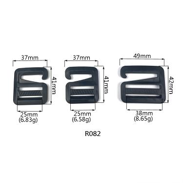 China Customized Printing Logo Hot Sale Black Adjusted Buckle Plastic 3 Bar Slides Buckles for Webbing Hook Square Slider Adjustable Buckle Plastic Tri-glide for sale