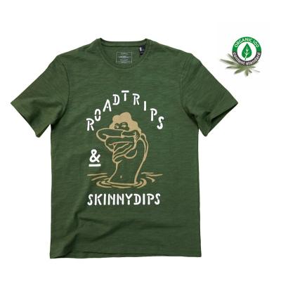 China Anti-Wrinkle Mens Organic Bamboo Hemp Graphic T Shirts Slim Fit for sale