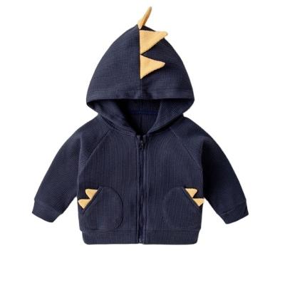 China Toddler Anti-Shrink Organic Cotton Baby Waffle Fleece Dinosaur Bamboo Jacket Hoodies for sale