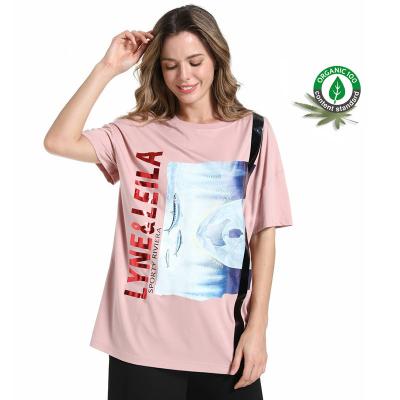 China Anti-Wrinkle 100% Cotton T-shirt Short Sleeved T-shirt Graphic Oversized Dresses Backless Top for sale