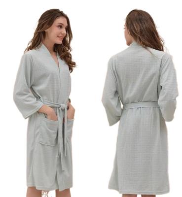 China OEKO Tex/OCS Cotton Thermal Organic Bamboo Breathable Plus Size Waffle Robe Nightgown Oversized Sleepwear for sale