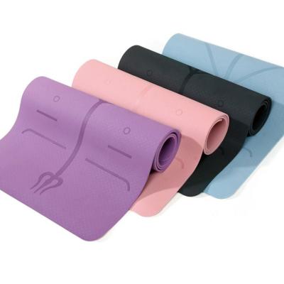 China Custom Yoga Pilate Exercise Factory Price Logo Sports Thickened Band Anti-Slip Yoga Mat for sale