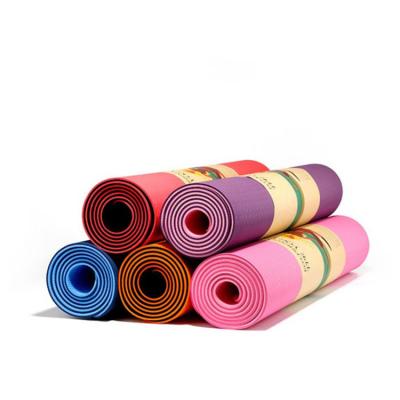 China Yoga Pilate Exercise Double Colors OEM Cheap Price Fitness Thickened Anti-Slip Tape Yoga Mat for sale