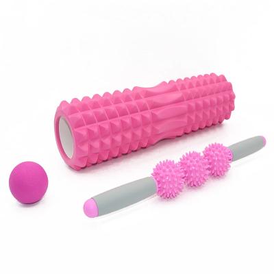 China Wholesale Yoga Exercise Massage Fascia Ball Foam Roller Balance Stick Pilates Yoga Shaft Set for sale