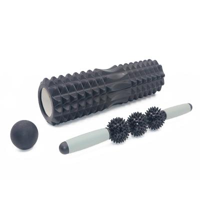 China Cheap Yoga Exercise Massage Fascia Ball Foam Roller Balance Stick Pilates Yoga Shaft Set for sale