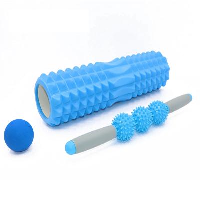 China Multifunctional Yoga Exercise Fascia Ball Massage Foam Power Roller Balance Stick Pilates Yoga Shaft Set for sale