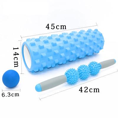 China Cheap Yoga Exercise Fascia Ball Foam Roller Balance Stick Massager Pilates Yoga Shaft Set for sale