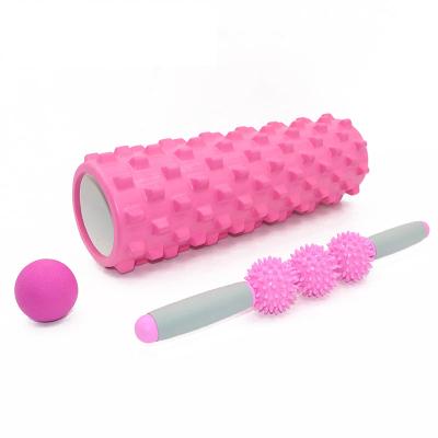 China Promotional Yoga Exercise Massage Fascia Ball Foam Roller Balance Stick Pilates Yoga Shaft Set for sale