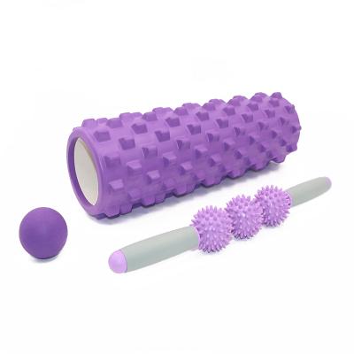 China Indoor Yoga Exercise Fascia Ball Foam Roller Balance Stick Massage Pilates Yoga Shaft Set for sale