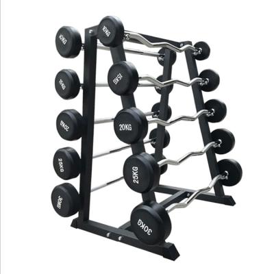 China Wholesale Bodybuilding Fitness Round Head Gym Exercise Fixed Barbell Set Storage Rack for sale