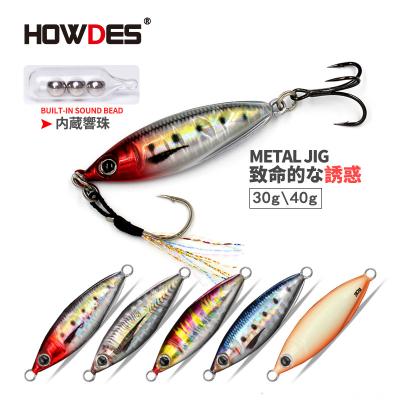 China HOWDES New Design Durable 30g 40g 3d Eyes Rattle Sounds Metal Jig Fishing Lure With Luminous Aids Hooks for sale