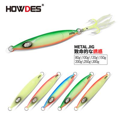 China HOWDES 2023 New Launch 80g-300g Slow Bright Durable Fishing Jig Metal Lure Saltwater Artificial Fishing Lure for sale