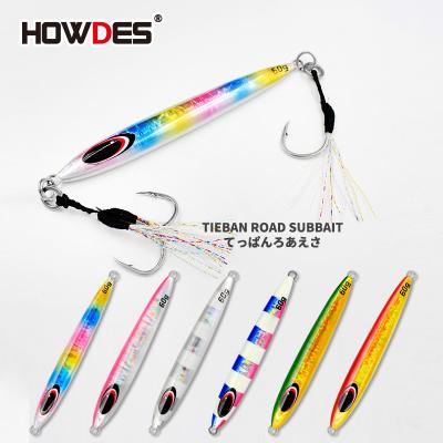 China Action HOWDES New Arrival Bright Metal Jig 60g 80g 100g Coating Speed ​​Lead Metal Bright Swimming High Strength UV Vertical Builds Builds for sale