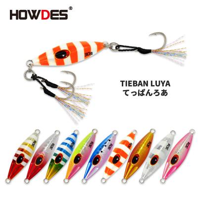 China HOWDES 20g 30g 40g 60g 80g Double Action Aid Hook High Reflective Effect Vivid Bright Swimming Slow Pitch Fishing Metal Jig Lures for sale