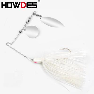 China Vivid Fish Action HOWDES Swimming Various Custom Colors 7g 10.5g Long Edges Double Willow Spinnerbaits Topwater Buzzbait for sale