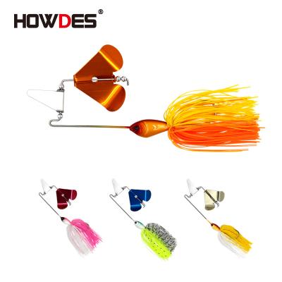 China High Strength HOWDES 12g 14g Four Colors 3d Eyes Buzz Bait Weedless Wobbler Edges Spinner Fishing Lures Glitter Chatterbait for sale