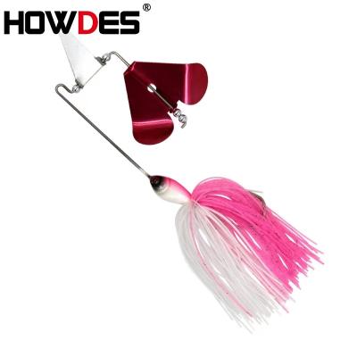 China Various Colors HOWDES Buzzbait Artificial Chatterbait Jig Metal Spinner High Strength Custom Luminous Rubber Head Skirt for sale