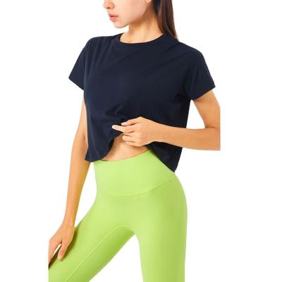 China Breathable Cheap Price Sports Yoga Suit Breathable Top And Durable Short Sleeve for sale