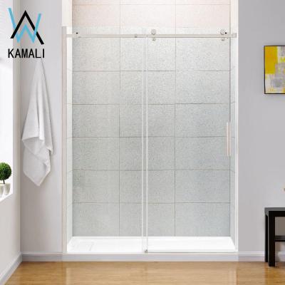 China Modern Natural Design Best Price Customized Wholesale Hotel Room Frameless Tempered Glass Sliding Shower Door, Hotel Room Panel Screen for sale