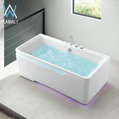 China Free Kamali M1820 Big Free Acrylic Soak Massage Tub Surrounds Hotel Chinese Adult Portable Sex LED Light Hot Tub for sale