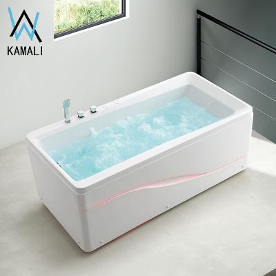 China Kamali M1821 Hanse Long Massage Ice Free Modern Gemy Bathtub Small White Jetted Soaker Sex Ride In Shower Soft Tub for sale