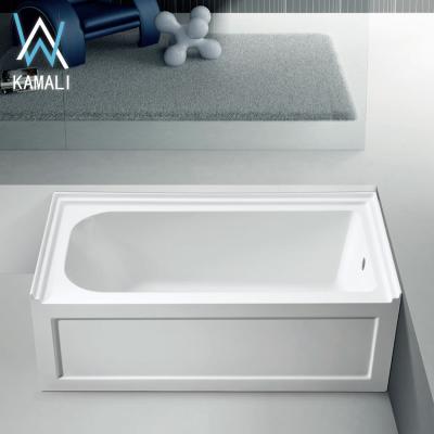 China normal factory price of skirt design Foshan double side (left skirt) customized wholesale acrylic material hotel room 2 tile flange skirt bathtub for bathroom for sale