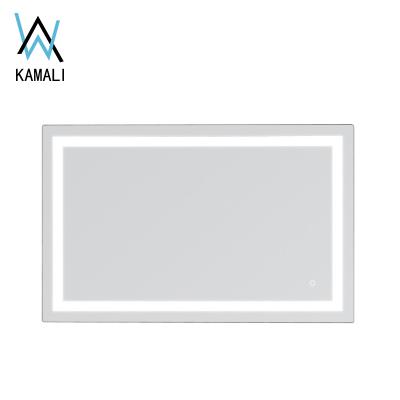 China Simple Design Custom Modern Hotel Kamali Full Size Enlargement Luminous Backlit Bathroom Wall Mounted With Smart LED Lights Mirror for sale