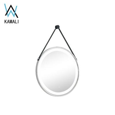 China Kamali Size Simple Design Home Expanding Custom Circular Around Wall Mounted Bright Backlit Bathroom With Smart LED Lights Mirror for sale