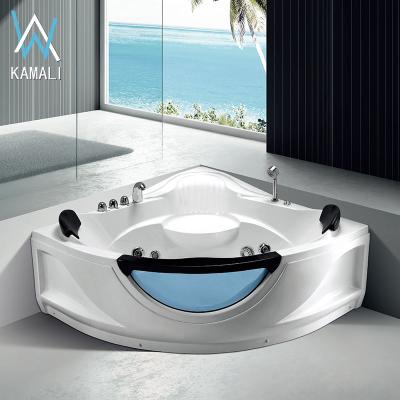 China Kamali M3151 harga free indoor corner porcelain cupc spa massage clear glass soft tub for sex stand soaking tub for sale