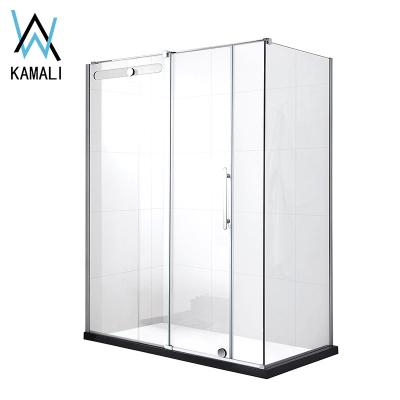 China Wholesale Customizable KAMALI Sanitary Hot Sale Low Price Square Frameless Bathroom Shower Enclosure,Sliding Glass Shower Room for sale