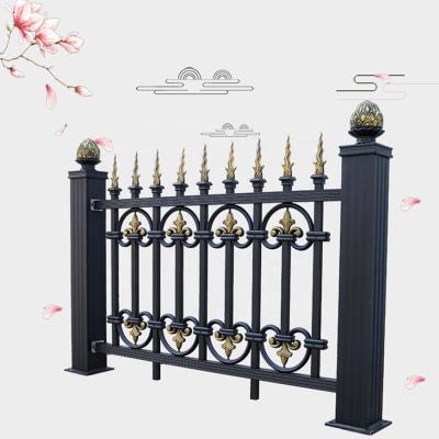 China Easily Compiled Wrought Iron Railing Design Galvanized Steel Garden Balcony Panel Metal Fence for sale