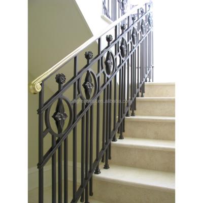 China Easily Assembled Hot Selling Worught Iron Stair Rail Pipe Galvanized Steel Railing For 100% Safety for sale