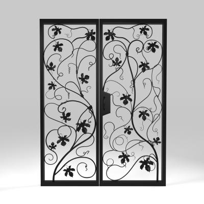 China Modern Villa Entry Double Swing Ornamental Iron Gates Main Wrought Iron Gate Designs for sale